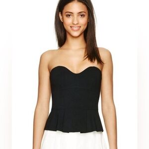 Aritzia Babaton Graeme Bustier Corset Peplum Tube Top Black